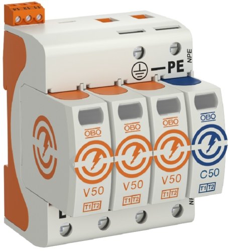 Ограничитель импульсных напряжений УЗИП OBO CombiController 4п L1-L2-L3-N-PE классI+II 50кА с NFC картинка